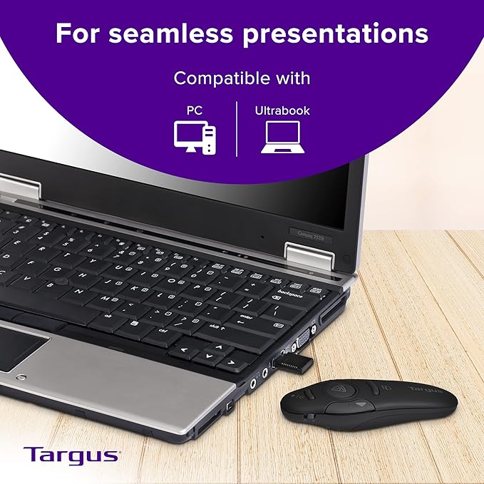 Targus Wireless Presentation Remote with Red Laser Pointer | 50ft Range