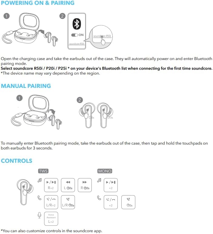 Anker Soundcore R50i Earbuds - 30H Playtime, 10mm Drivers & IPX5 Water-Resistant