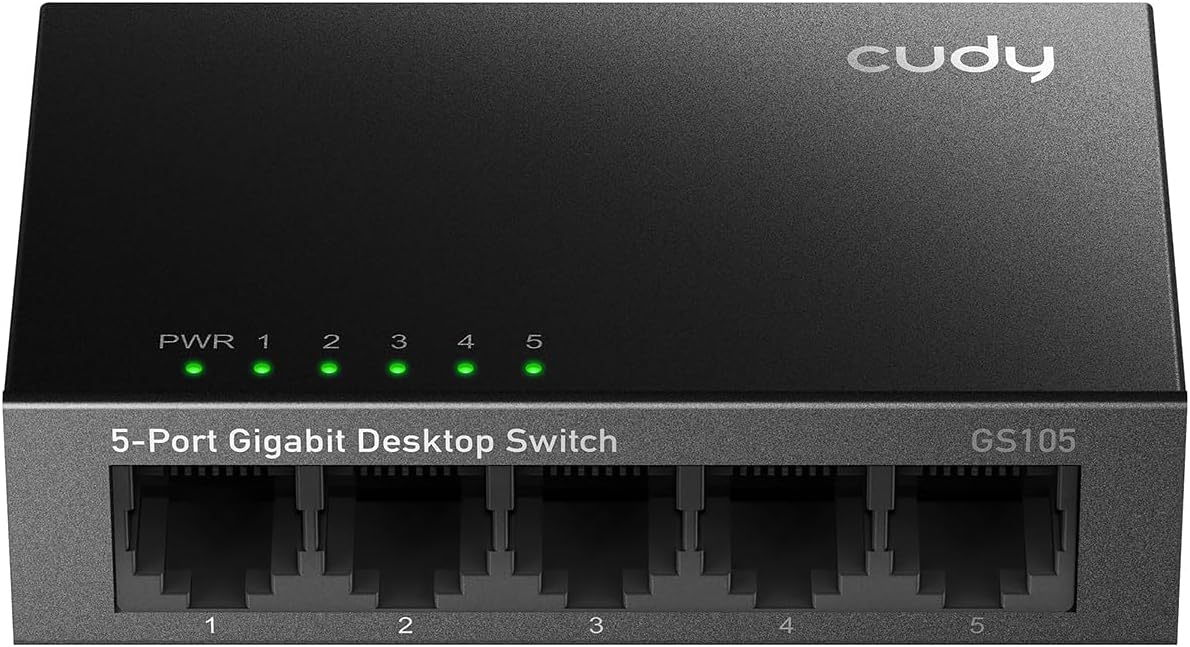 CUDY GS105 5-Port Gigabit Metal Switch - Unmanaged, Plug & Play & Energy Efficient