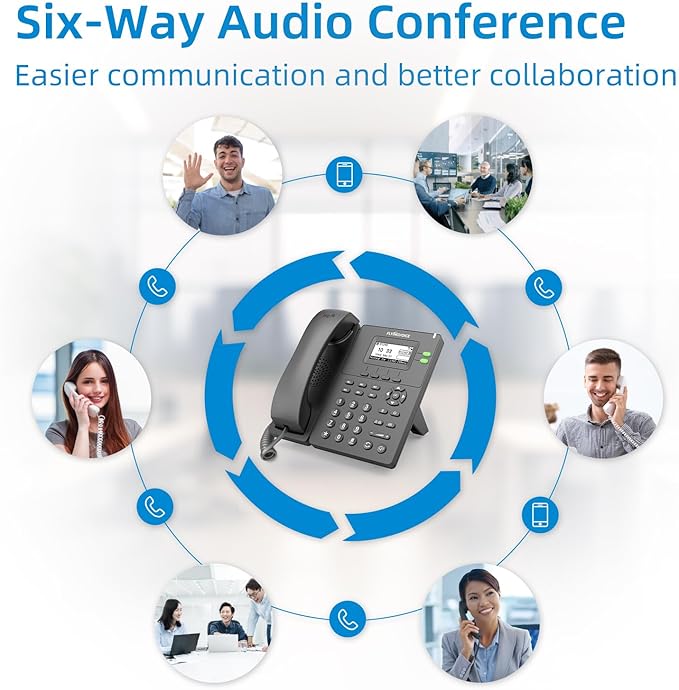 Flyingvoice P20P IP Phone: Dual-Line, PoE, 2.4GHz Wi-Fi & HD Voice