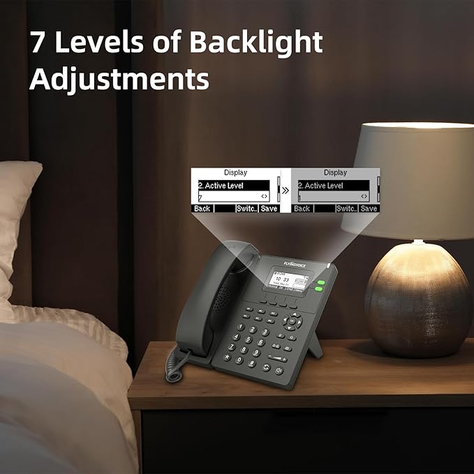 Flyingvoice P20P IP Phone: Dual-Line, PoE, 2.4GHz Wi-Fi & HD Voice