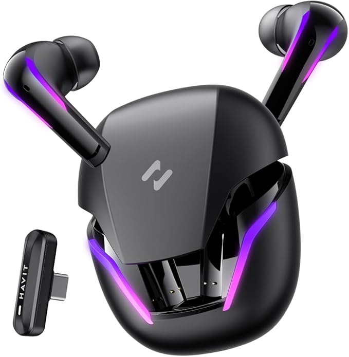 Havit TW970 RGB Gaming Earbuds - Ultra-Low Latency, Dual Connection & Type-C Dongle