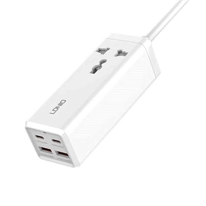 LDNIO SC1418 65W PD Multi-Port Charger | 2 USB-C + 2 USB-A Power Extension