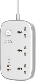 LDNIO SC3416 3250W Power Strip | 3 Universal Outlets + 4 USB Ports