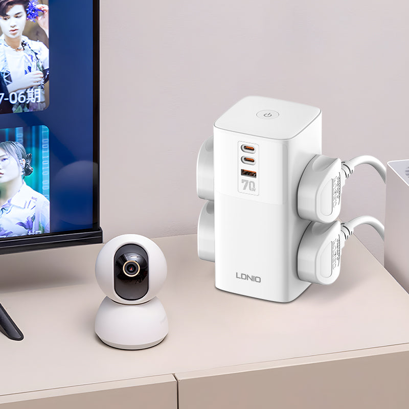 LDNIO SC4383 Tower Power Strip | 4 Outlets + USB-C PD & QC 3.0