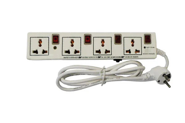 Lightwave 3M Extension Socket – 4-Way Power Strip with 2 USB Ports + 1 USB-C, Surge & Overload Protection, Power Indicator (2500W, Universal Sockets)