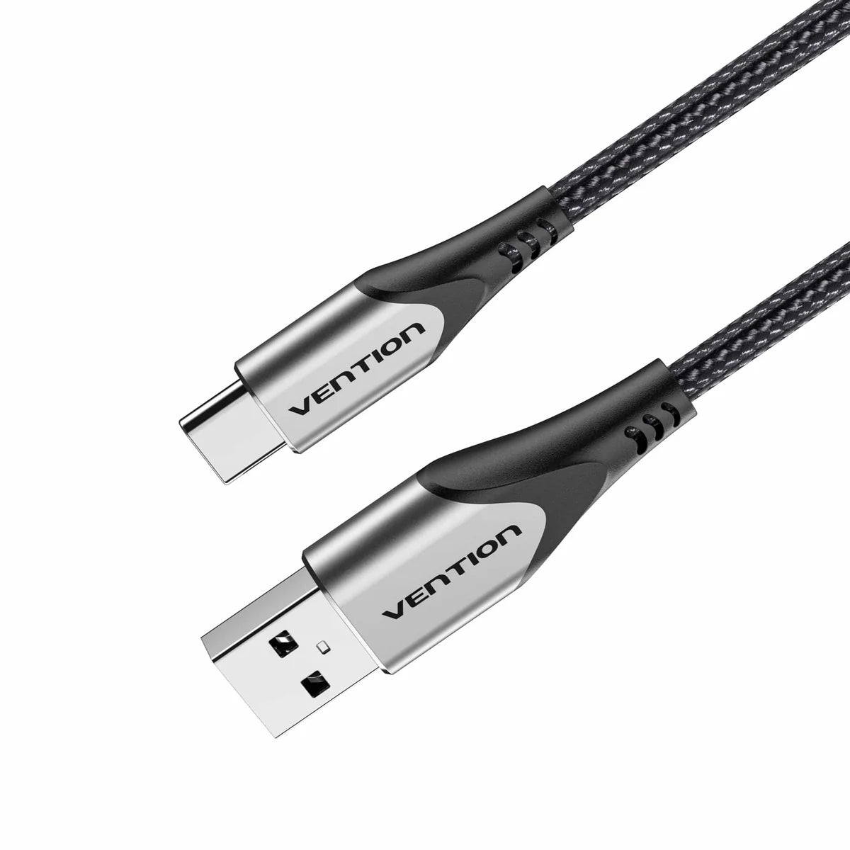 Vention CODHF USB-A to USB-C Cable 1M – 3A Fast Charging Cotton Braided (Gray, Aluminum Alloy)