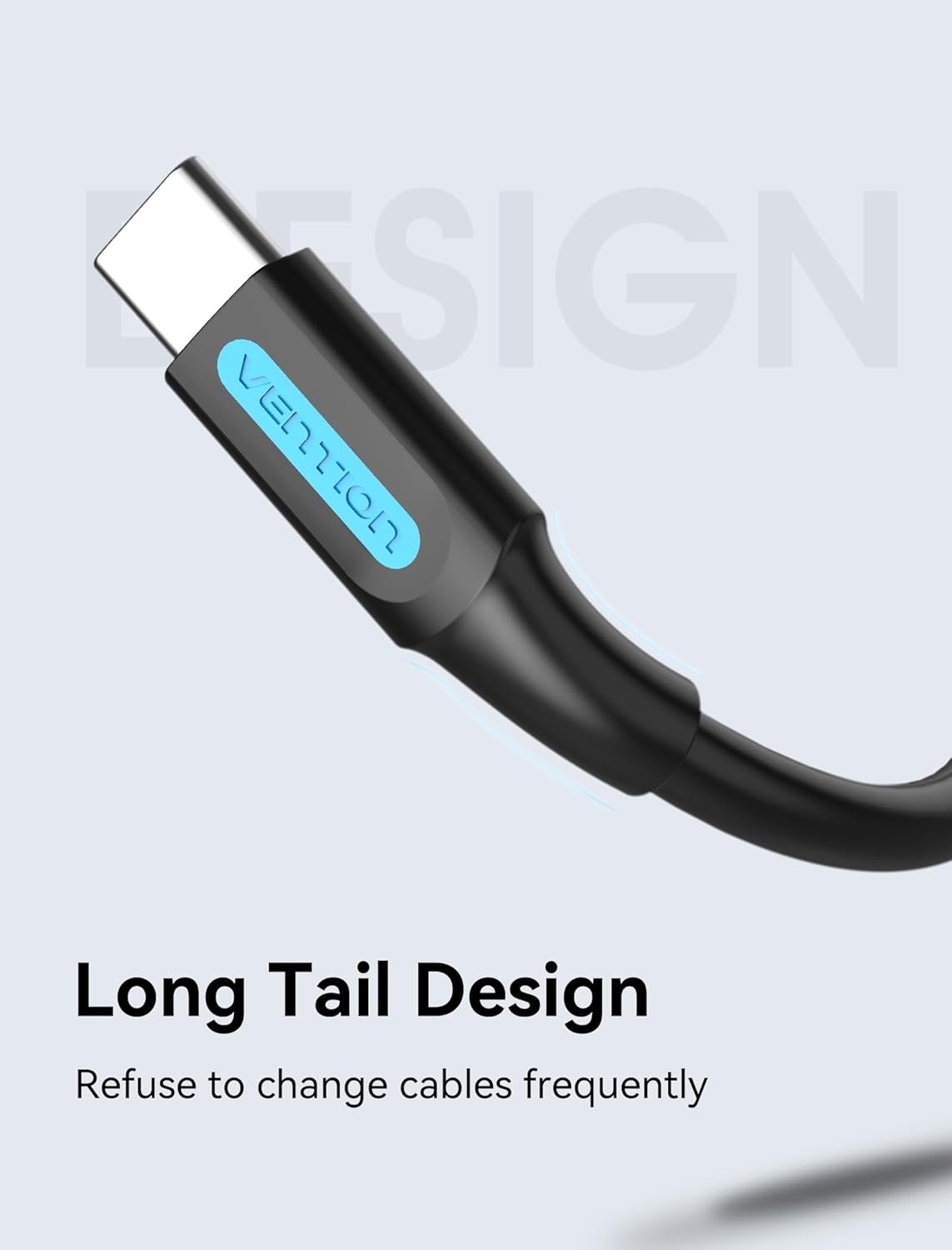 Vention USB-A to USB-C Cable 1M – Fast Charging & Data Sync (Black PVC)