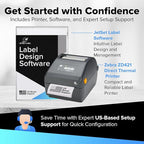 Zebra ZT411 Industrial Barcode Label Printer | High-Speed 4" Thermal Transfer/Direct Thermal & Optional RFID